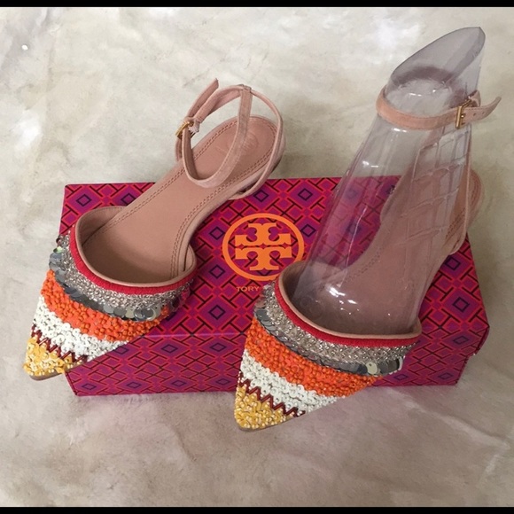 Tory Burch Shoes - Tory Burch ankle strap pointy toe flats.